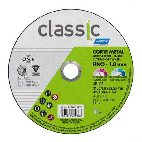 Disco  Corte Classic 114,3 X 1,6 X...